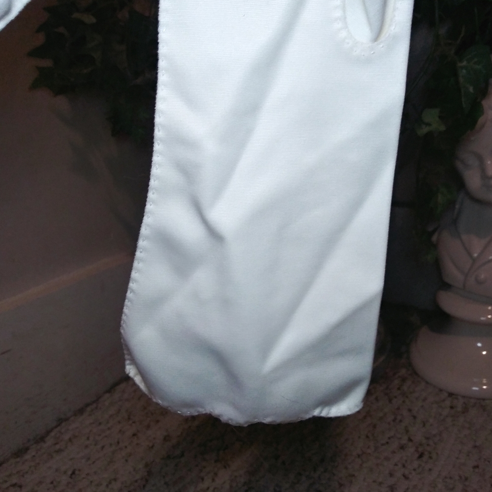 Vintage 1950's Shalimar Handmade Ivory Embroidered Opera Gloves - Picture 10 of 13